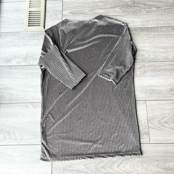 Zara Soft Smooth Velvet Zic Zac Textured Dolman Sleeve Tunics - Picture 9 of 11